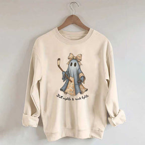 Retro Patchwork Ghost Hockey Sweatshirt