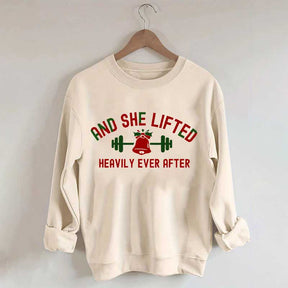 And She Lifted Heavily Ever After Christmas Bells Sweatshirt