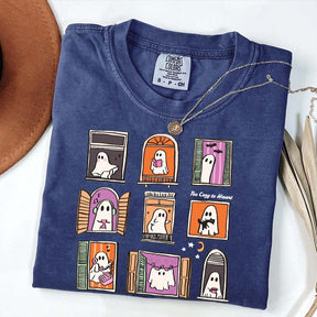 Too Cozy To Haunt Ghost Window T-Shirt
