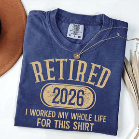 Funny Retirement Distressed Retired Est 2026 T-Shirt