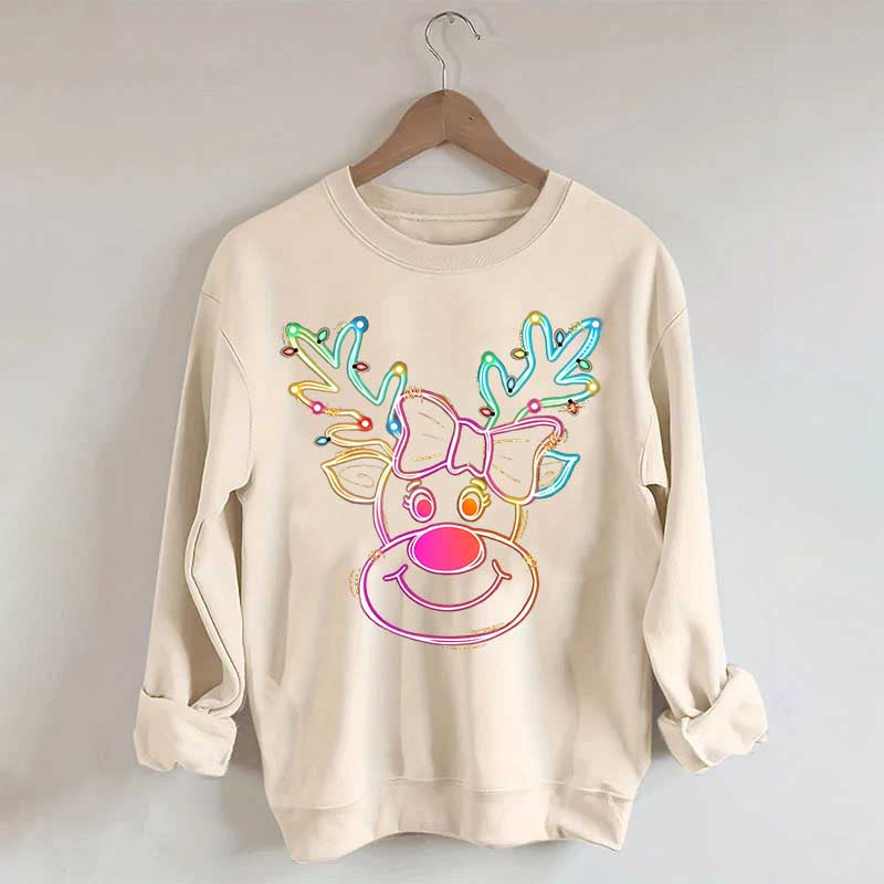 Neon Reindeer Christmas Sweatshirt