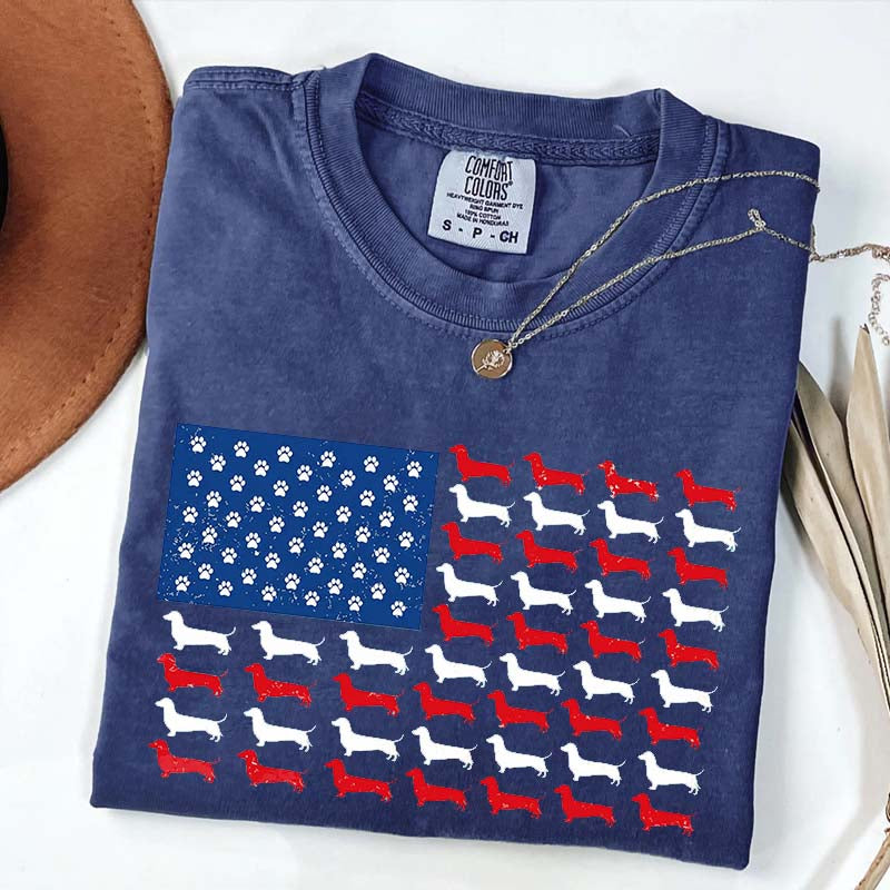 Dachshund American Flag T-Shirt