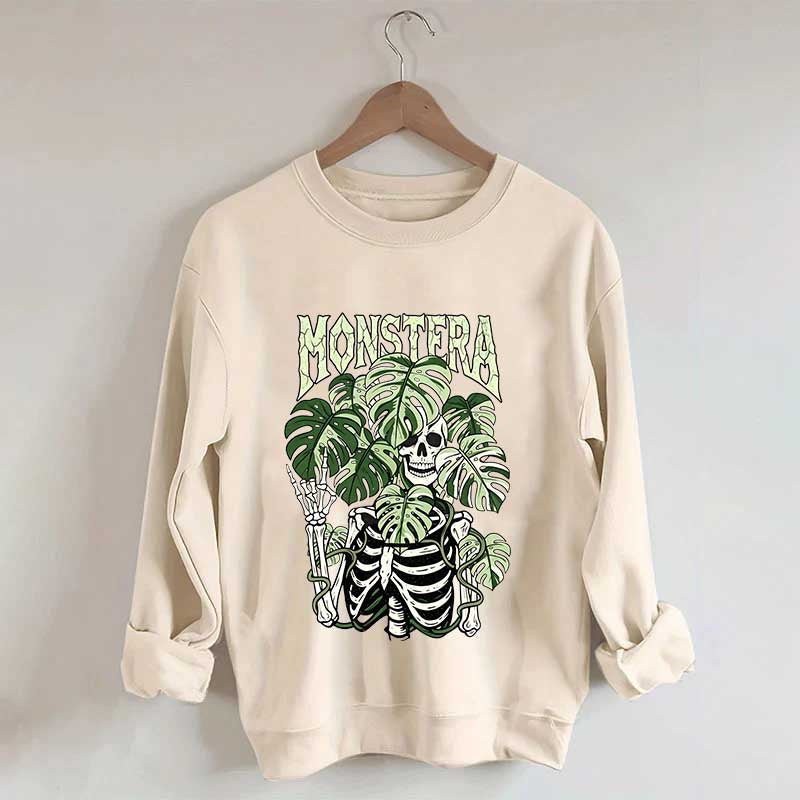Monstera Skeleton Botanical Plant Sweatshirt