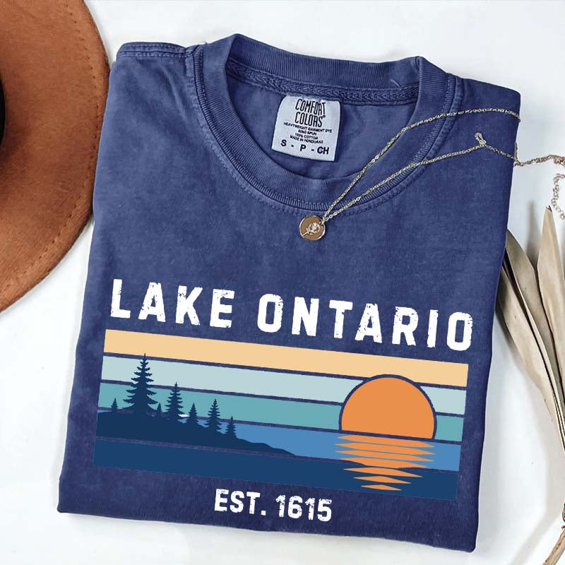Lake Ontario Great Lakes Sunset Graphic T-Shirt