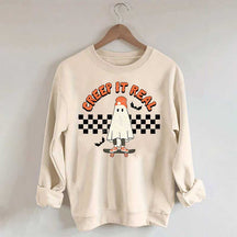 Retro Ghost Creep It Real Halloween Sweatshirt