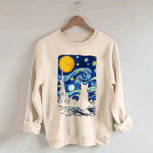 Van Gogh Cat Funny Sweatshirt