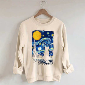 Van Gogh Cat Funny Sweatshirt