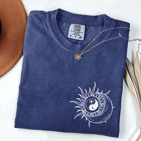 Boho Mystical Moon And Sun Yin Yang T-Shirt