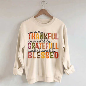 Thankful Grateful Blessed Thanksgiving Sweatshirt