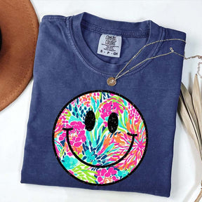 Comfort Colors Smiley Face Beach Vibes T-Shirt