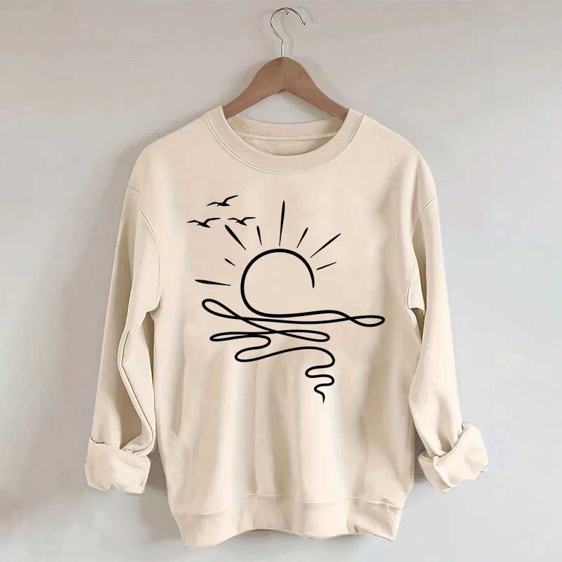 Boho Sun Ocean Trendy Beach Sweatshirt
