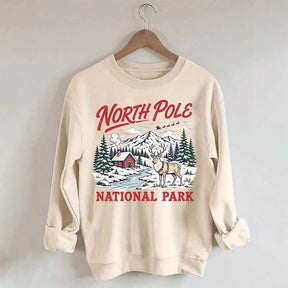 North Pole National Park Retro Christmas Sweatshirt