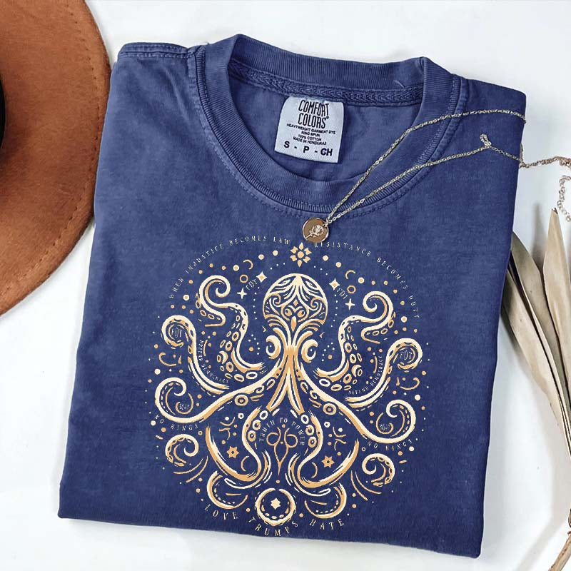 Comfort Colors Quiet Activism Mandala Ocean Lover T-Shirt