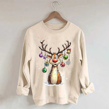 Cute Merry Christmas Vintage Reindeer Sweatshirt