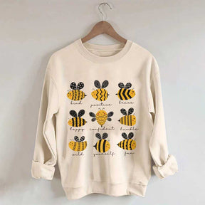 Cute Bee Positivity Teacher Sweatshirt