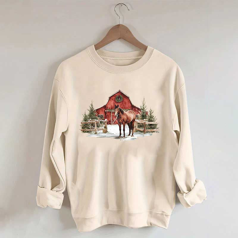 Christmas Horse Western Desert Sweatshirt