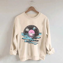 Time Casts A Spell On You Retro Vinyl Record Sweatshirt