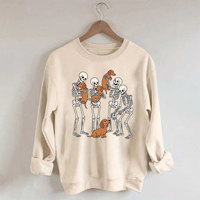 Halloween Dachshund Spooky Season Skeleton Bone Sweatshirt