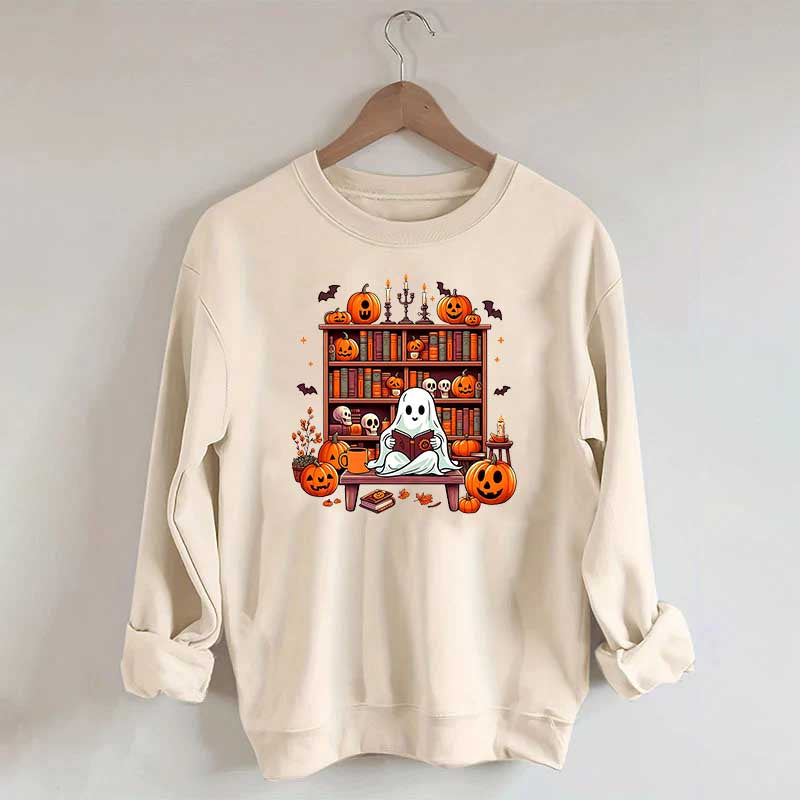 Ghost Book Reader Literature Lover Sweatshirt