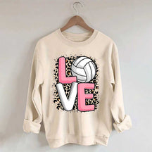 Leopard Print Love Volleyball Sweatshirt