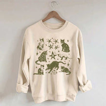 Vintage Cat Star Graphic Sweatshirt