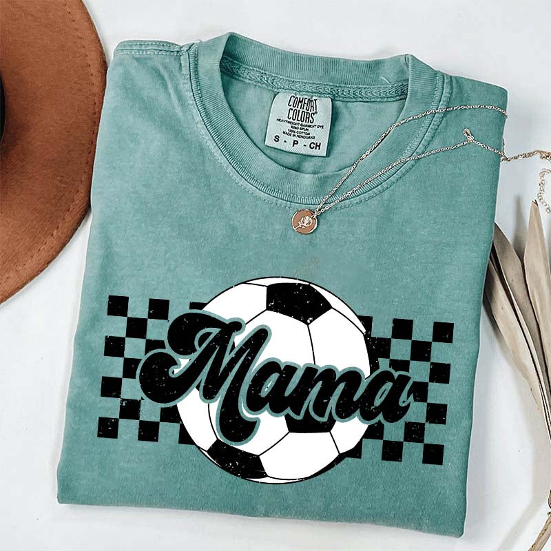 Checkered Mama Soccer Mama T-Shirt