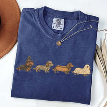 Vintage Art Dachshund Halloween T-Shirt