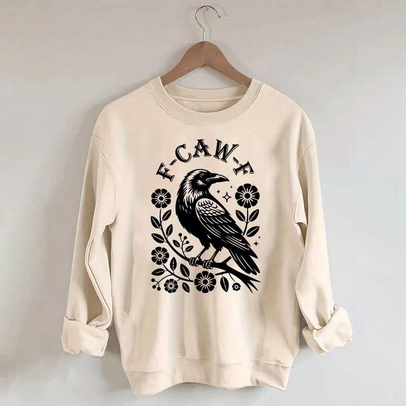 F-Caw-F Wildflowers Black Bird Sweatshirt
