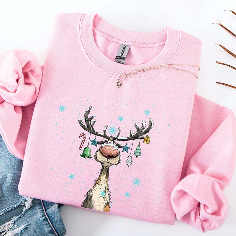 Vintage Reindeer Cute Christmas Sweatshirt