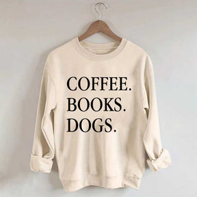 Coffee Books Dogs Minimalist Sweatshirt