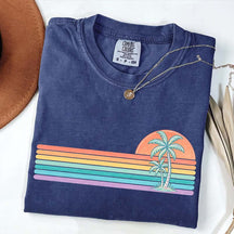 Retro Sun Summer Stripes T-Shirt