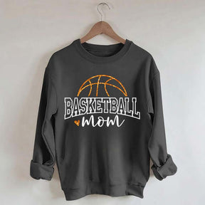 Glitter Basketball Mom Printed Sweatshirt
