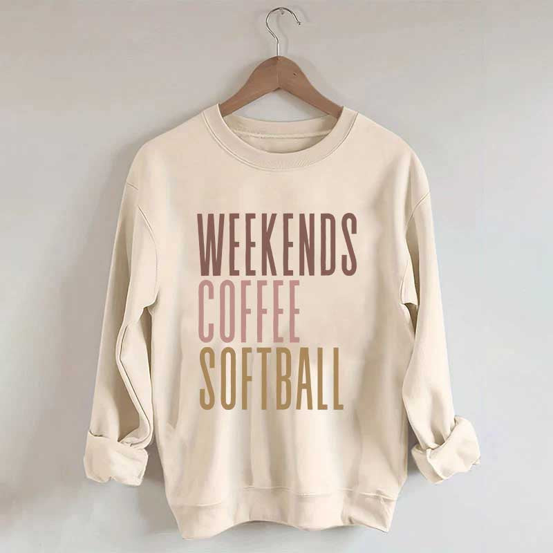 Weekends Coffee Softball Mom Sweatshirt