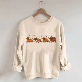 Cute Wiener Dog Turkey Costume Halloween Sweatshirt