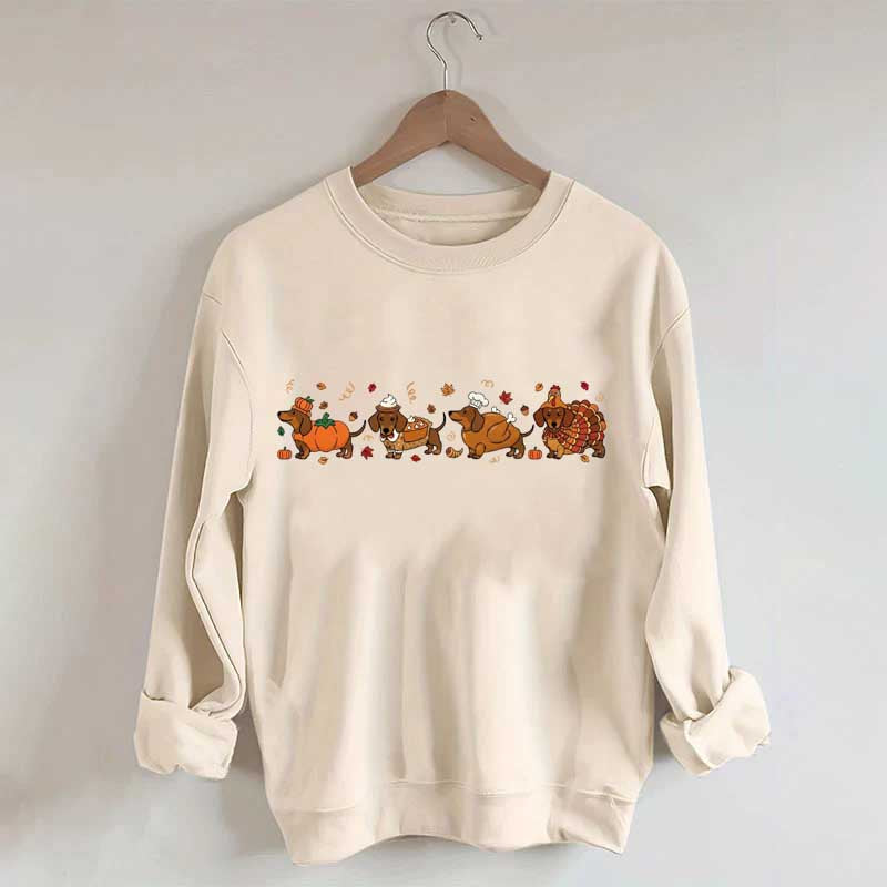 Cute Wiener Dog Turkey Costume Halloween Sweatshirt