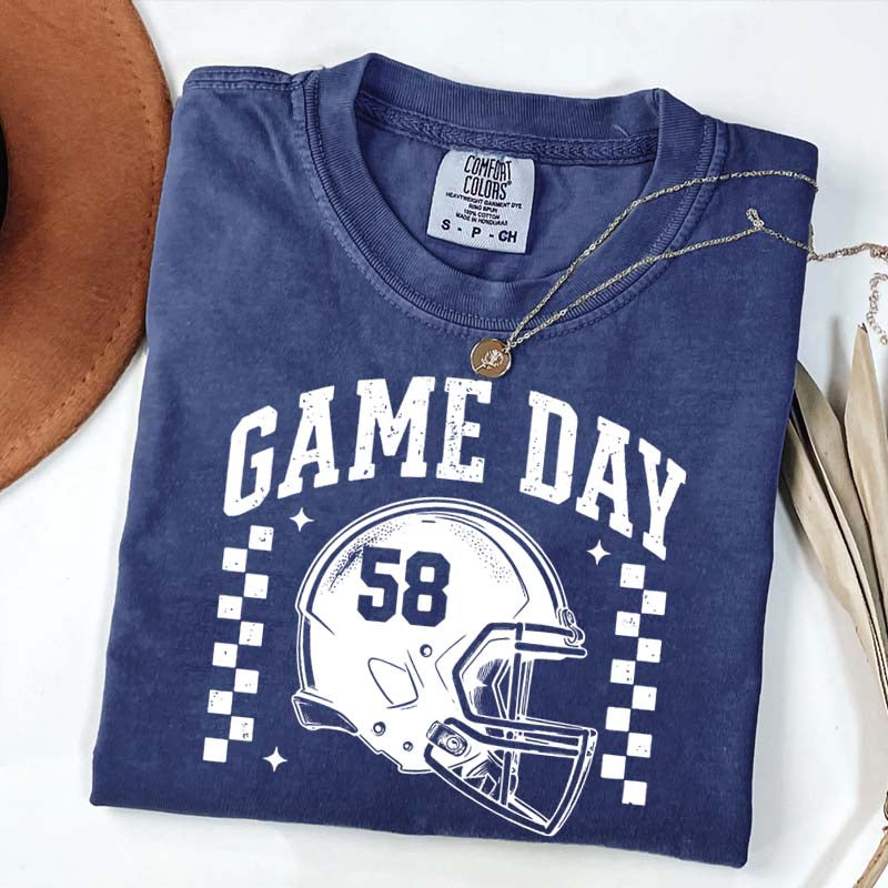Football Season Game Day Custom Number T-Shirt