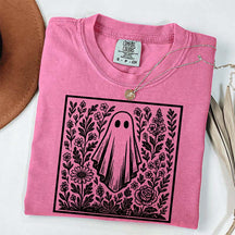 Vintage Wildflowers Graphic With Ghost T-Shirt