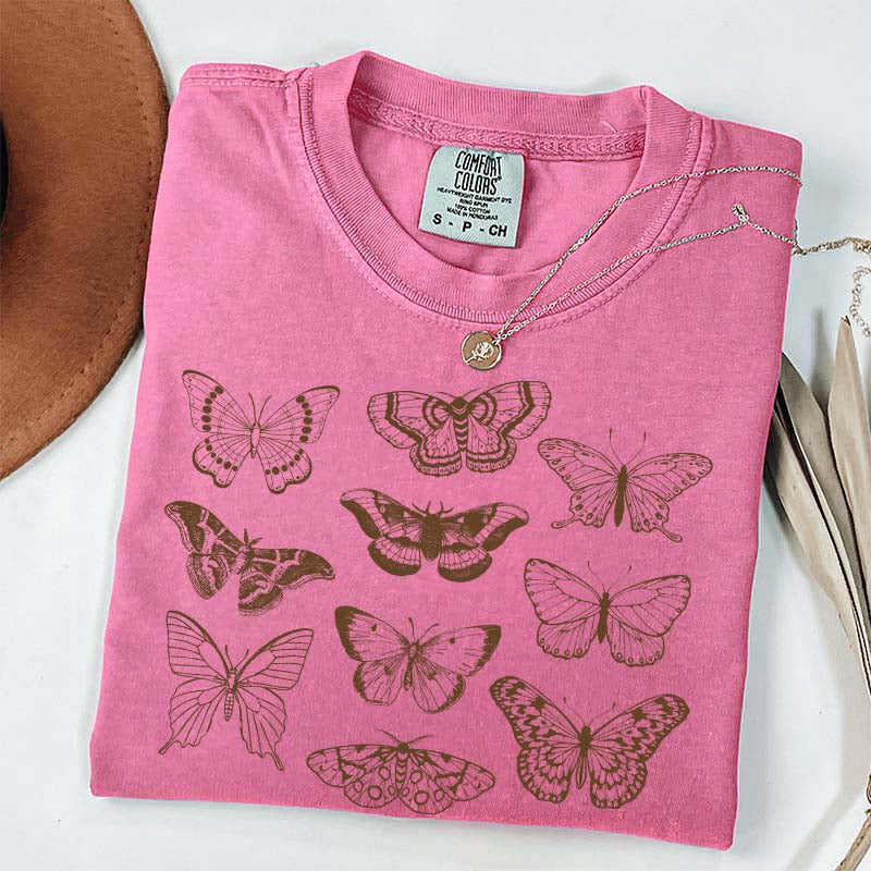 Vintage Butterfly and Moth Minimalist T-Shirt