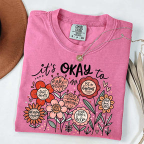 It's Okay Floral Mental Health T-Shirt