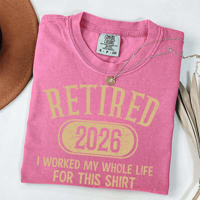 Funny Retirement Distressed Retired Est 2026 T-Shirt