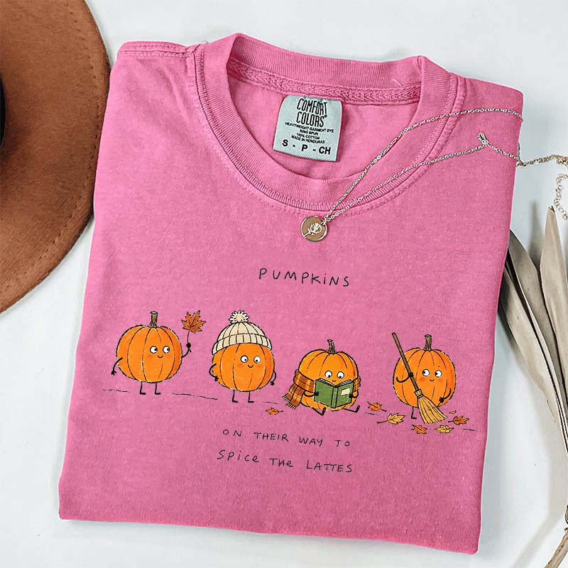 Pumpkins on Their Way to Spice the Latte Graphic T-Shirt