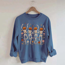 Wildflower Skeleton Preppy Halloween Sweatshirt