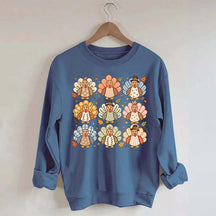 Boho Turkey Thanksgiving Preppy Fall Wild Sweatshirt