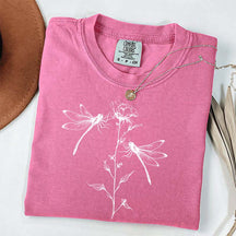 Comfort Color Womens Dragonfly Floral T-Shirt