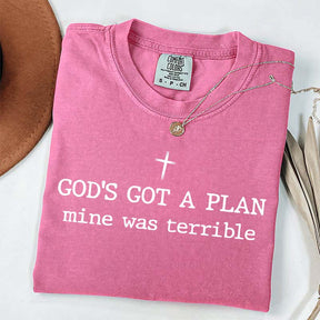 God's Got A Plan Mine Was Terrible Religous Minimalist T-Shirt
