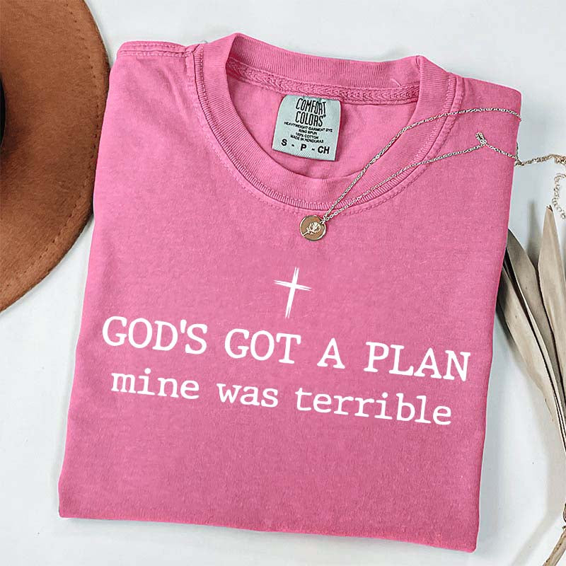 God's Got A Plan Mine Was Terrible Religous Minimalist T-Shirt