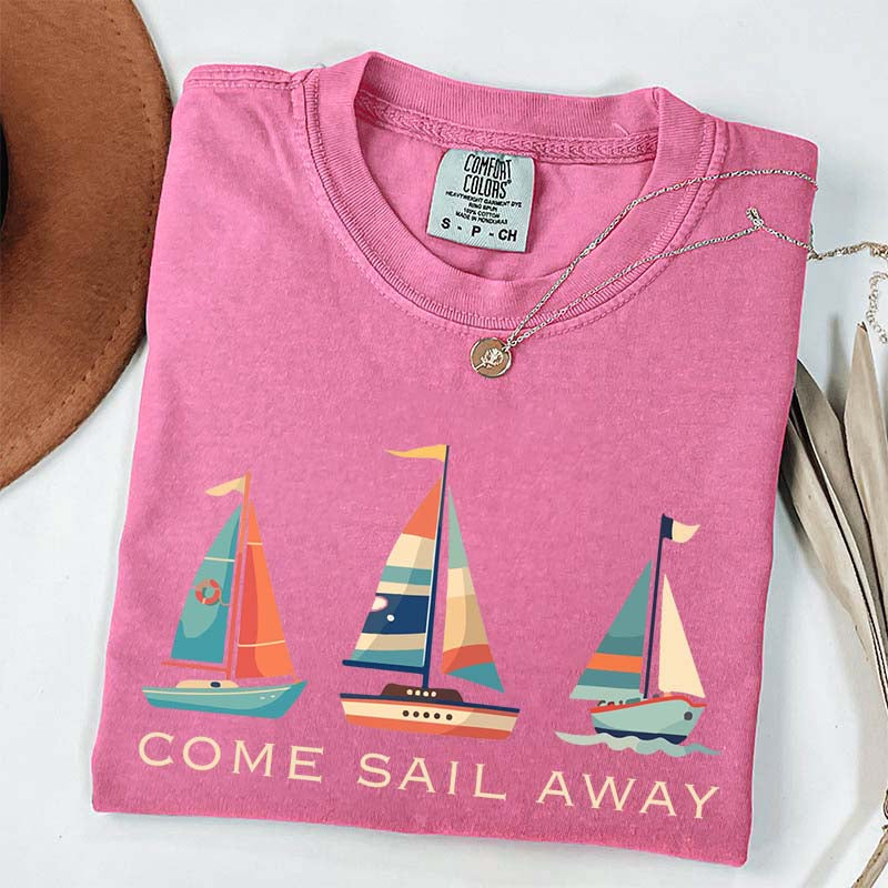 Colorful Sailboat Nautical Beach T-Shirt