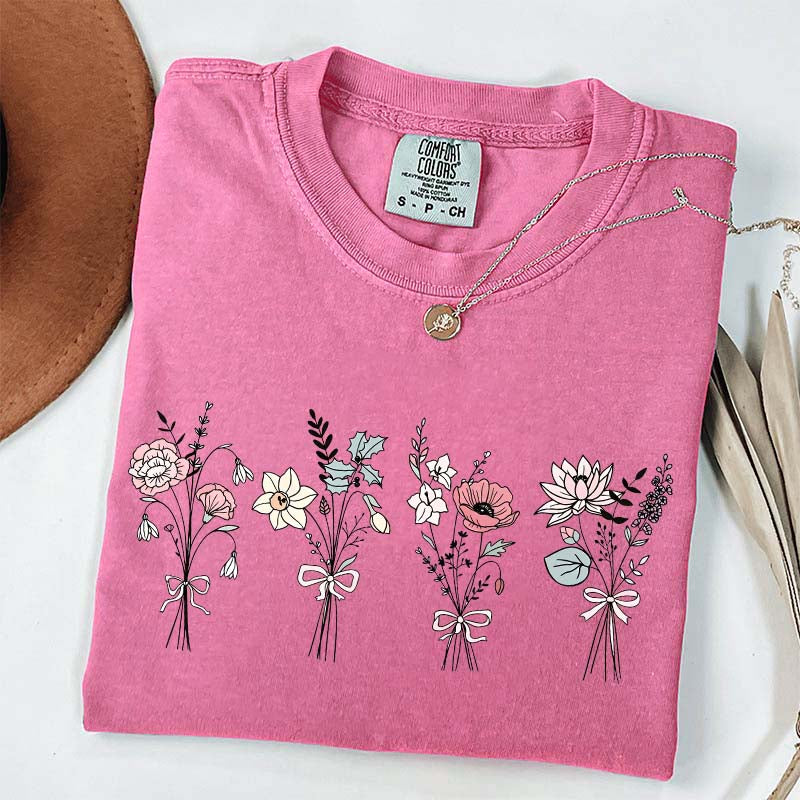 Floral Coquette Bow Ladies T-Shirt