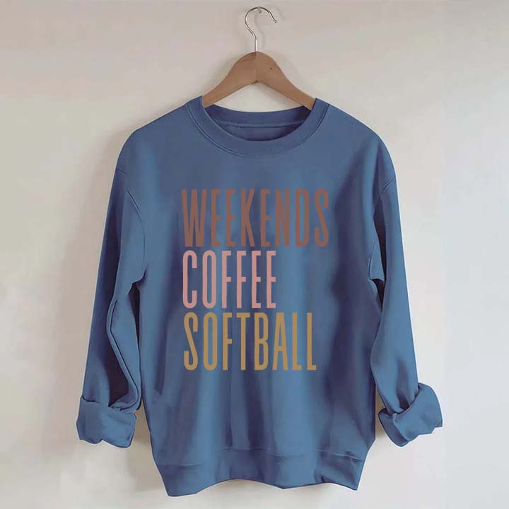 Weekends Coffee Softball Mom Sweatshirt