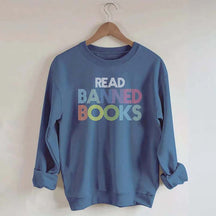 Retro Read Banned Books Rainbow Sweatshirt